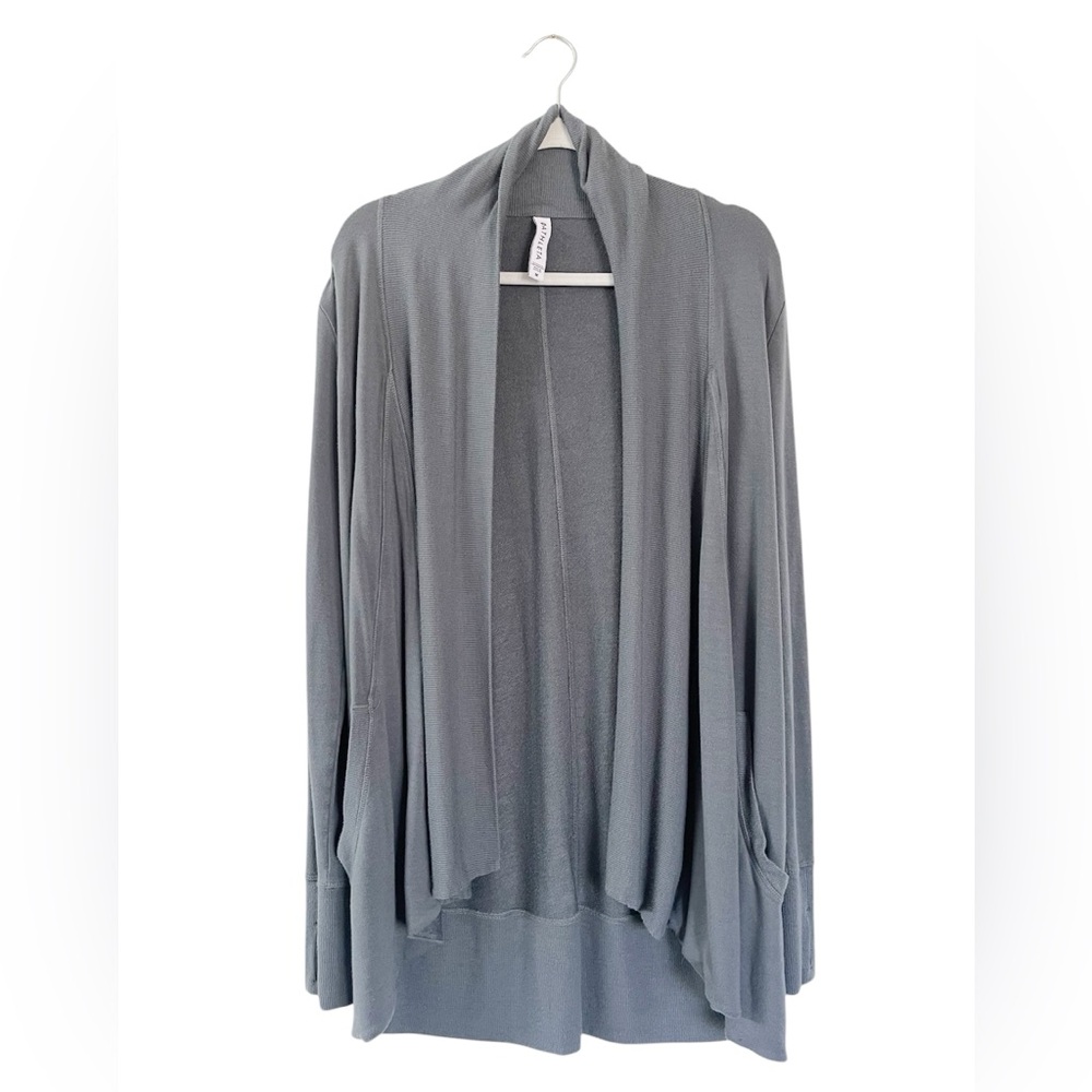 Athleta Gray Open-Front Hoodie